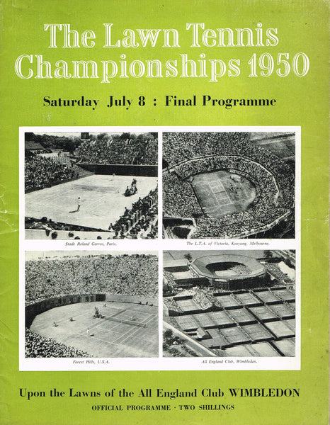 1950 Wimbledon Championships Final Programme Tennis Gallery Wimbledon