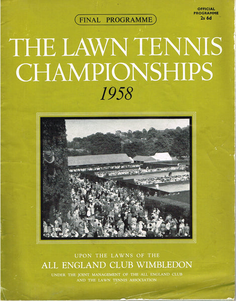 1958 Wimbledon Championships Final Programme Tennis Gallery Wimbledon