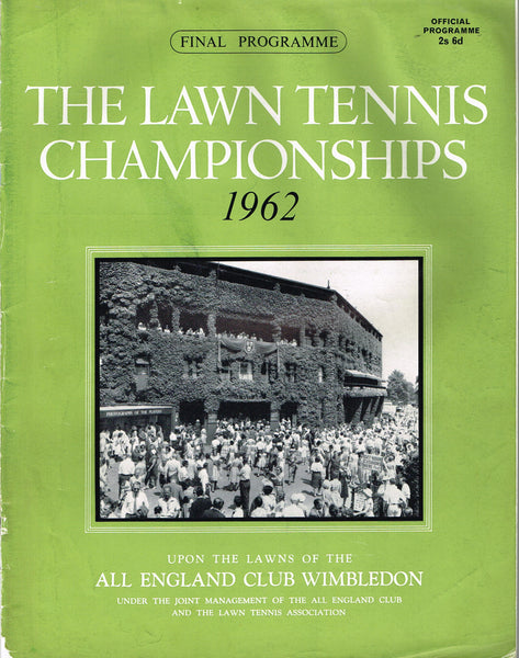 1962 Wimbledon Championships Final Programme Tennis Gallery Wimbledon