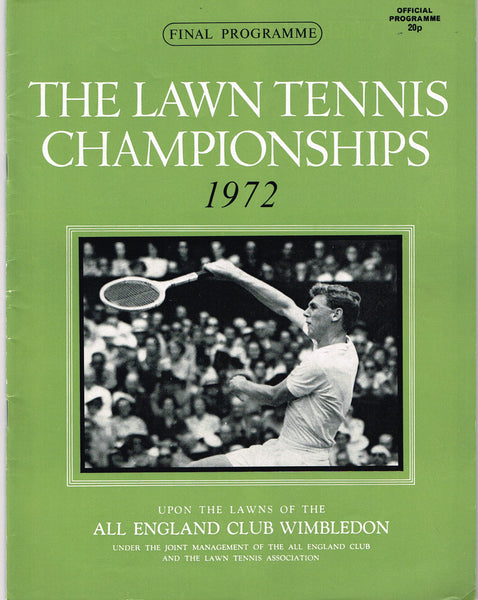 1972 Wimbledon Final Programme with Full Results Tennis Gallery Wimbledon