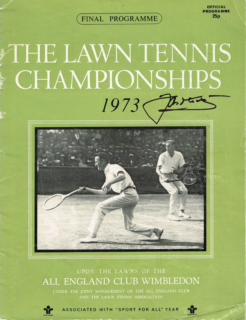 1973 Wimbledon Championships Final Programme signed by Jan Kodeš