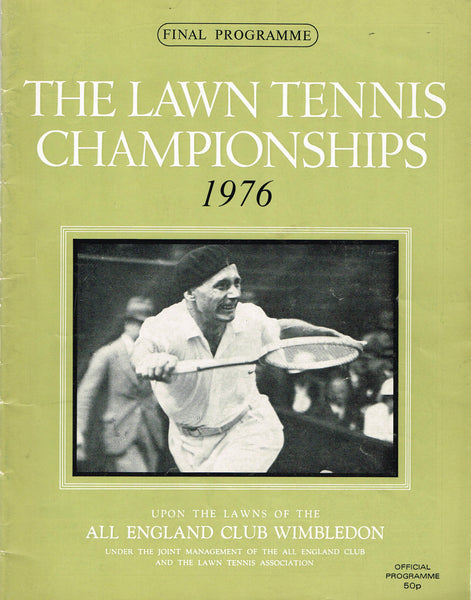 1976 Wimbledon Final Programme with Full Results Tennis Gallery Wimbledon