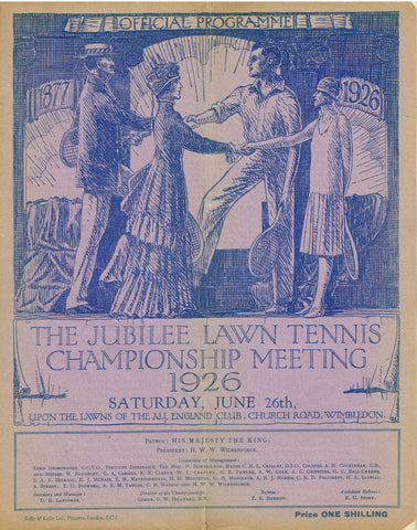 1926 Wimbledon Championships Day 6 Programme