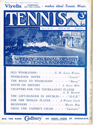 Tennis Journal, July 24, 1924