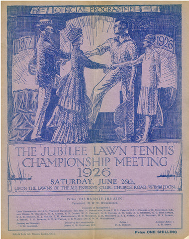 1926 Wimbledon Programme - Saturday June 26th
