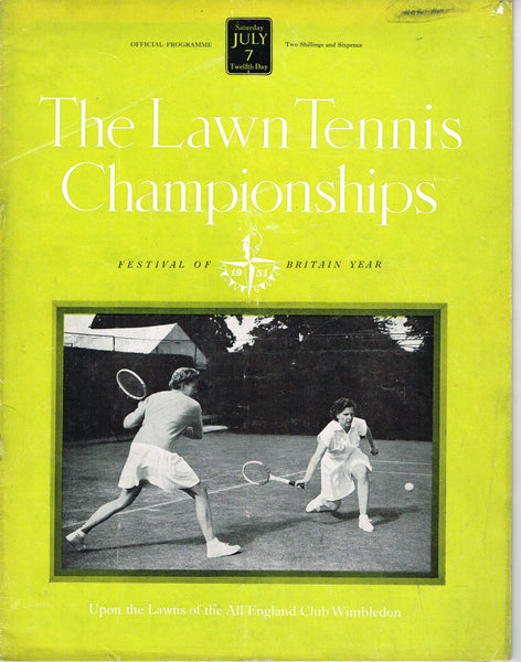 1951 Wimbledon Championships Daily Programme Tennis Gallery Wimbledon