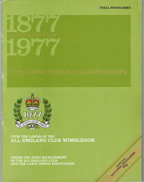 1977 Wimbledon Final Programme with Full Results Tennis Gallery Wimbledon