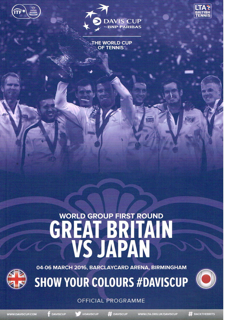 Davis Cup 2016 - Great Britain vs Japan Programme