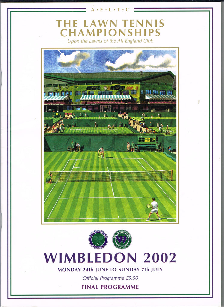 2002 Wimbledon Championships Final Programme with Full Results