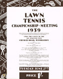 1939 Wimbledon Championships Daily Programmes