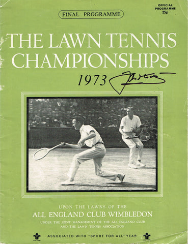 1973 Wimbledon Championships Final Programme signed by Jan Kodeš