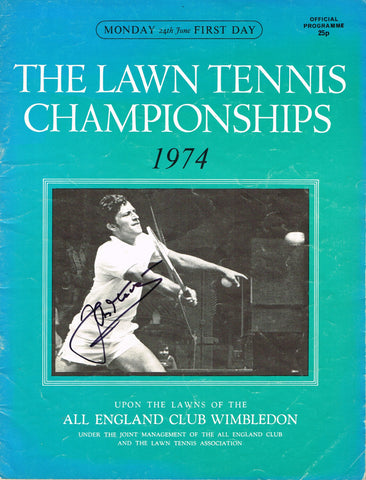 1974 Wimbledon Championships Day 1 Programme signed by Jan Kodeš