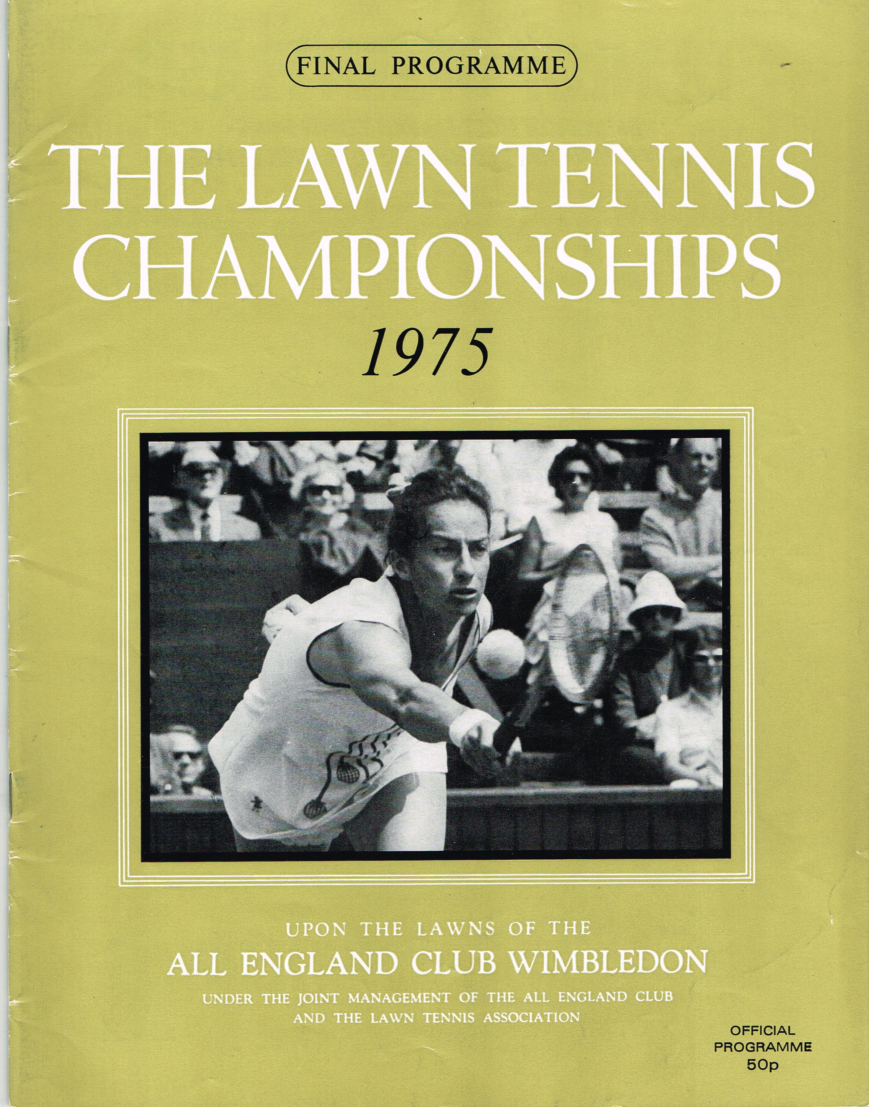 1975 Wimbledon Final Programme with Full Results Tennis Gallery Wimbledon