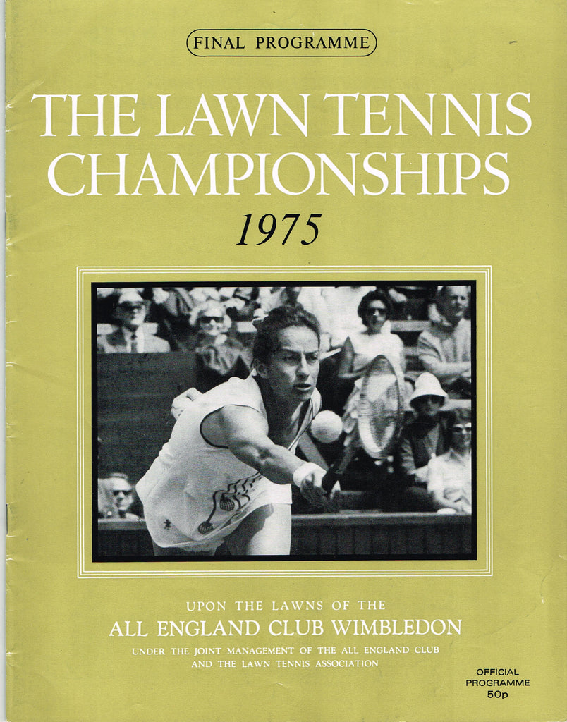 1975 Wimbledon Final Programme with Full Results