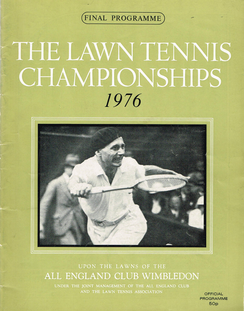 1976 Wimbledon Final Programme with Full Results