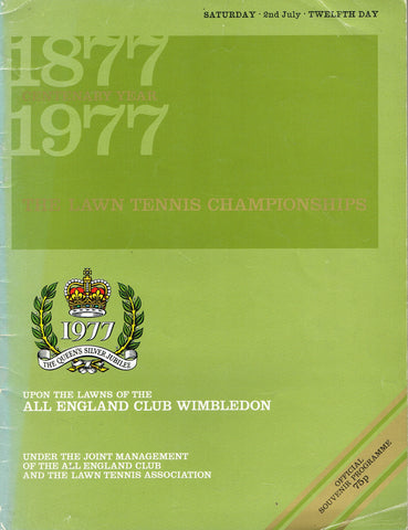 1977 Wimbledon Championships Gentlemen's Final Programme - Björn Borg vs. Jimmy Connors