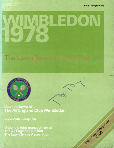 1978 Wimbledon Championships Final Programme signed by Bjorn Borg