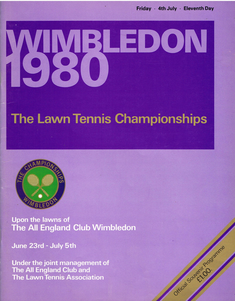1980 Wimbledon Championships Daily Programme