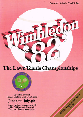 1982 Wimbledon Championships Daily Programme