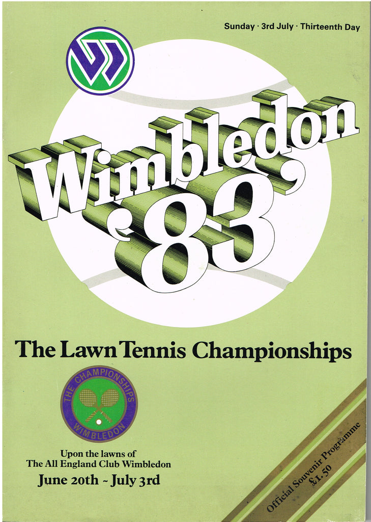 1983 Wimbledon Championships Gentlemen's Final Programme - John McEnroe vs. Chris Lewis