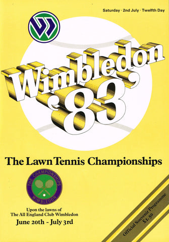 1983 Wimbledon Championships Ladies' Final Programme - Martina Navratilova vs. Andrea Jaeger