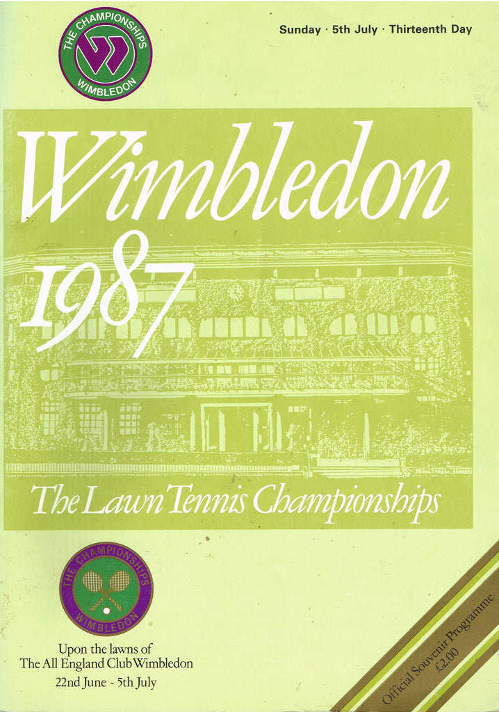 1987 Wimbledon Championships Gentlemen's Final Programme - Pat Cash vs. Ivan Lendl