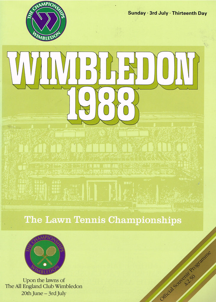1988 Wimbledon Championships Gentlemen's Final Programme - Stefan Edberg vs. Boris Becker