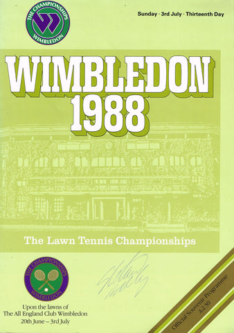 1988 Wimbledon Championships Gentlemen's Final Programme - signed by Stefan Edberg