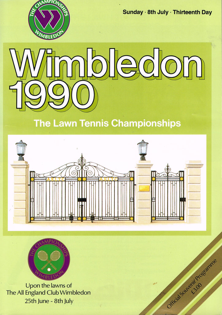 1990 Wimbledon Championships Gentlemen's Final Programme - Stefan Edberg vs. Boris Becker