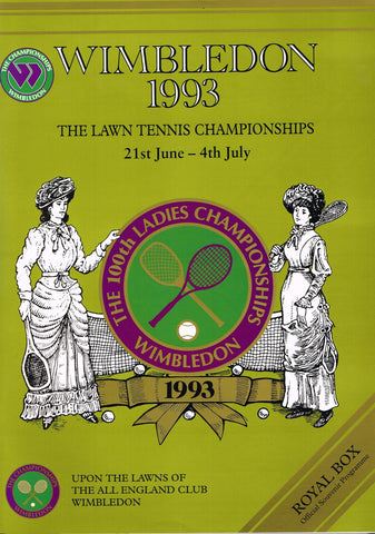 1993 Wimbledon Championships Gentlemen's Final Programme - Pete Sampras vs. Jim Courier