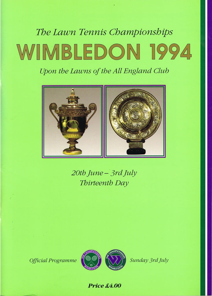 1994 Wimbledon Championships Gentlemen's Final Programme -  Pete Sampras vs. Goran Ivanišević