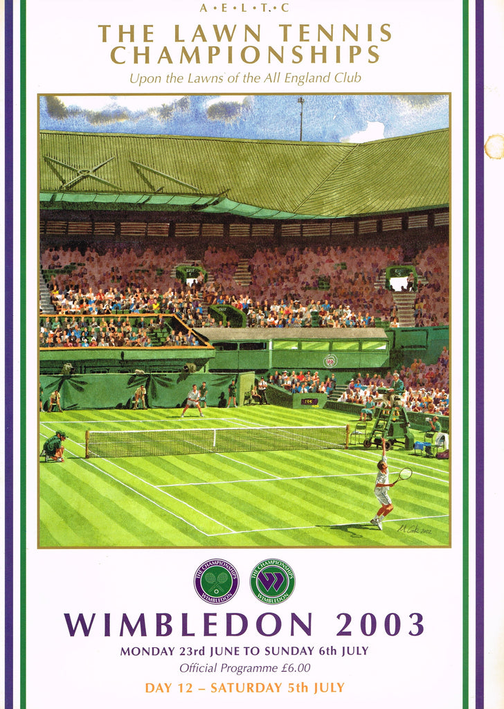 2003 Wimbledon Championships Daily Programmes Tennis Gallery Wimbledon