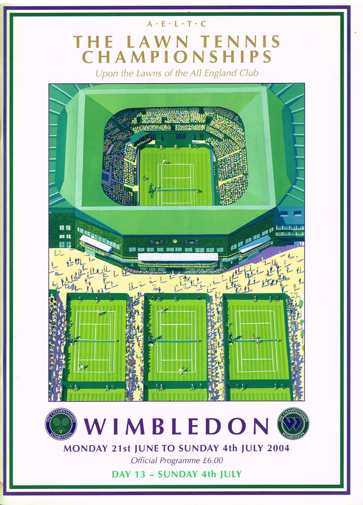2004 Wimbledon Championships Gentlemen's Final Programme - Roger Federer vs. Andy Roddick