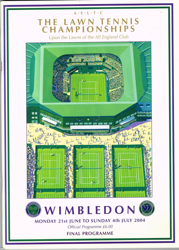 2004 Wimbledon Championships Final Programme with Full Results