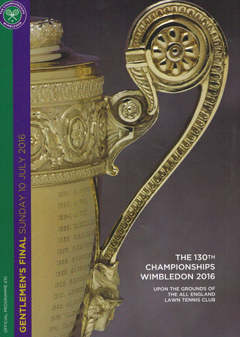 2016 Wimbledon Championships Gentlemen's Final Programme - Andy Murray vs. Milos Raonic