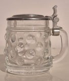 Berlin 1981 German mini glass tankard/stein with hinged pewter lid