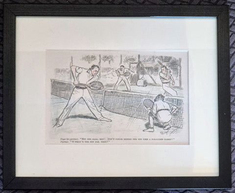 Vintage Punch Magazine Tennis Cartoon, 1920s