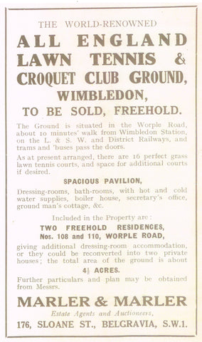 Wimbledon For Sale!