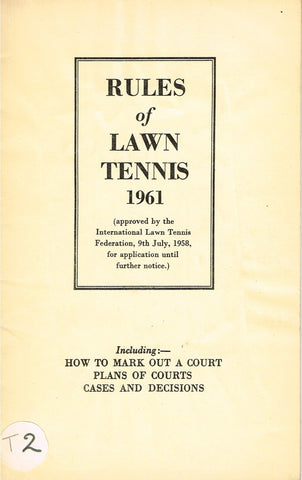 Rules of Lawn Tennis, 1961