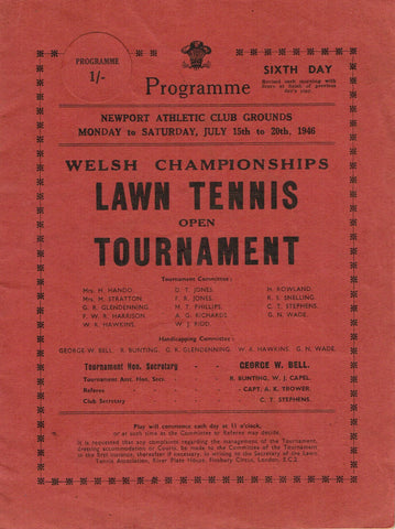 1946 Welsh Championships programme