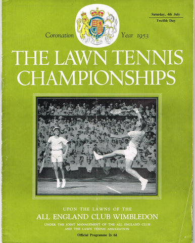 1953 Wimbledon Championships Day 12 Programme