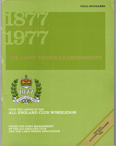 1977 Wimbledon Final Programme with Full Results