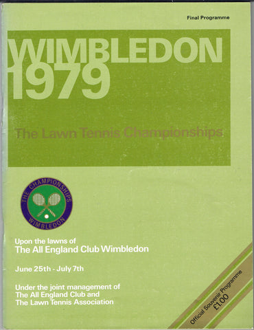 1979 Wimbledon Championships Final Programme with Full Results