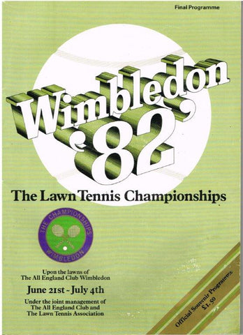 1982 Wimbledon Championships Final Programme with Full Results