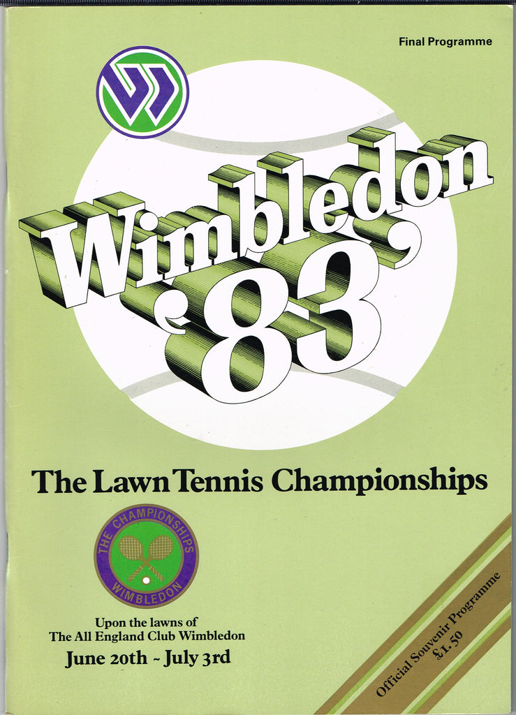 1983 Wimbledon Championships Final Programme with Full Results