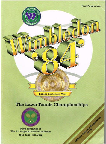 1984 Wimbledon Championships Final Programme with Full Results