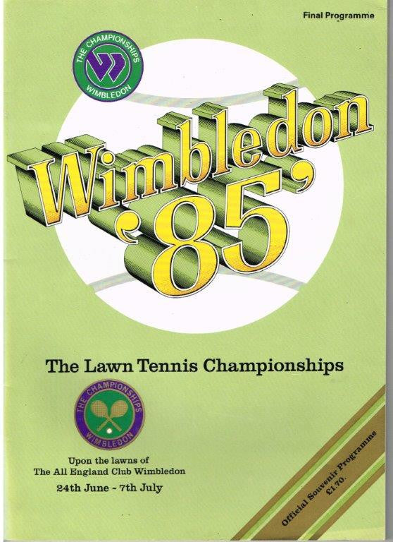 1985 Wimbledon Championships Final Programme with Full Results