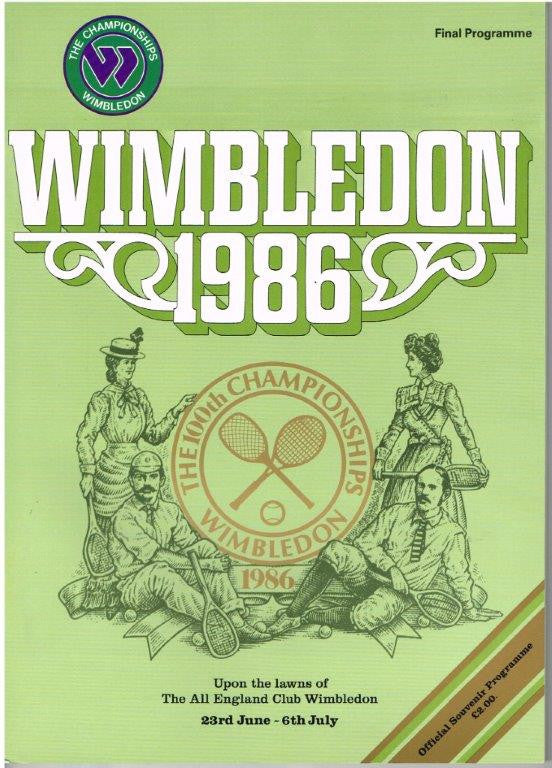 1986 Wimbledon Championships Final Programme with Full Results