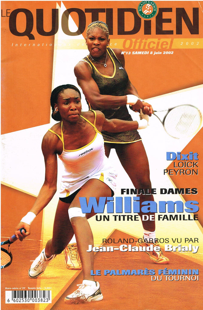 2002 Roland Garros Ladies Final Programme