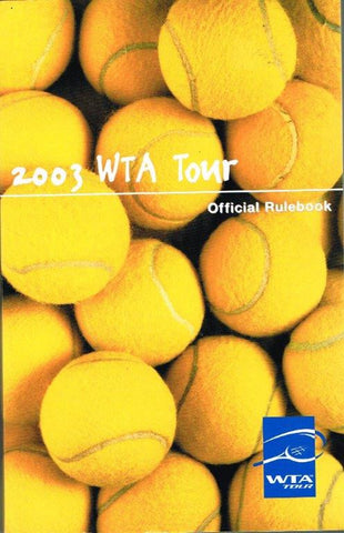 WTA Tour Official Rulebook 2003